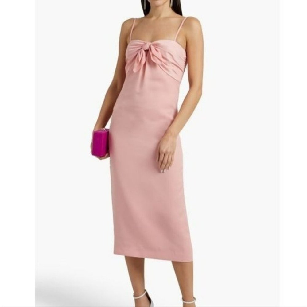 Rachel Zoe - Marla knotted crepe midi dress (pink)
